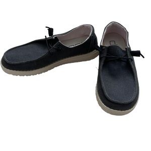 Hey Dude Woman Wendy Chambray OFF BLACK Casual Shoe Size 7
